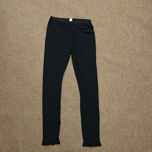 Black Medium Wool Silk Base Layer Lightweight Leggings